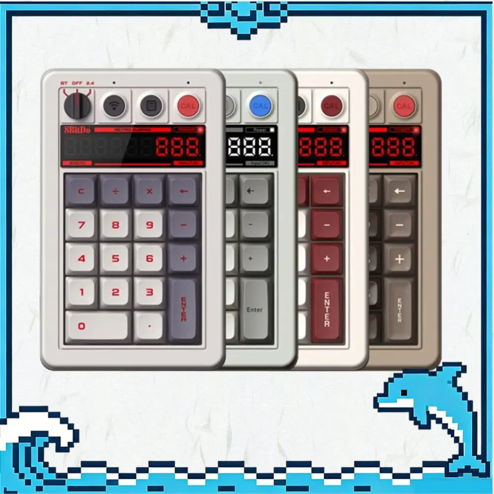

Механическая клавиатура 8BitDo Retro 18, 3 режима подключения (Bluetooth, 2.4G), с цифровым блоком и калькулятором 2-в-1, длительное время автономной работы, аксессуары для ПК
