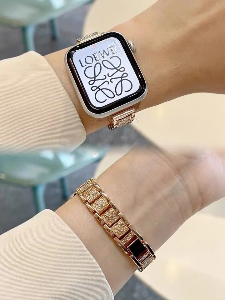 Xiaoxiangfeng-Bracelet en diamant fin, Convient pour Applewatch8 Apple iwatch765432SE Full Diamond Ultra