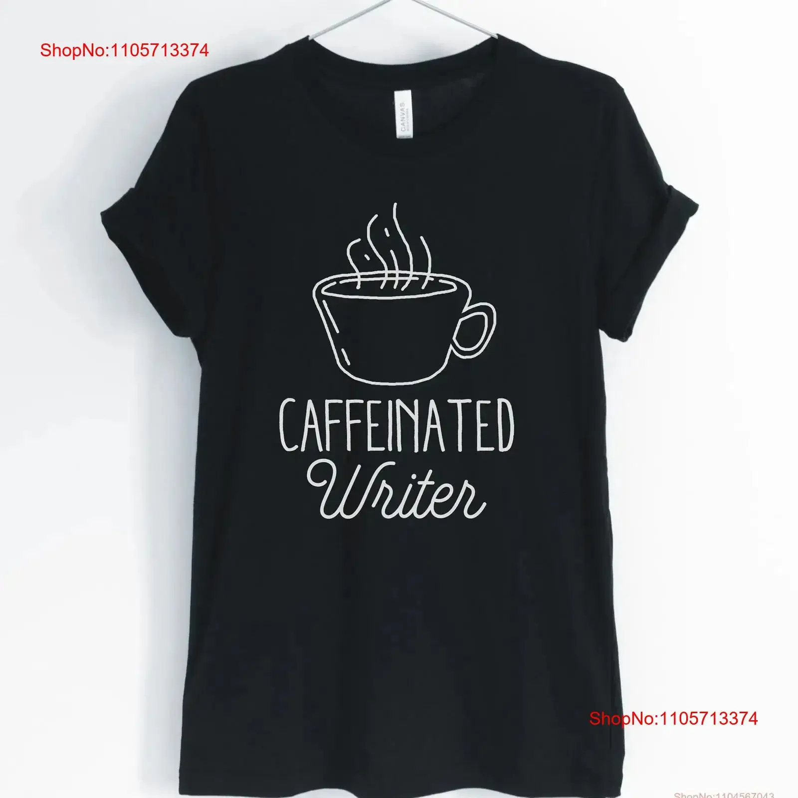Caffeinated writer journalisT T Shirt life funny tee gift for unisex women's shirts vintage Washed Stylish designer clothes