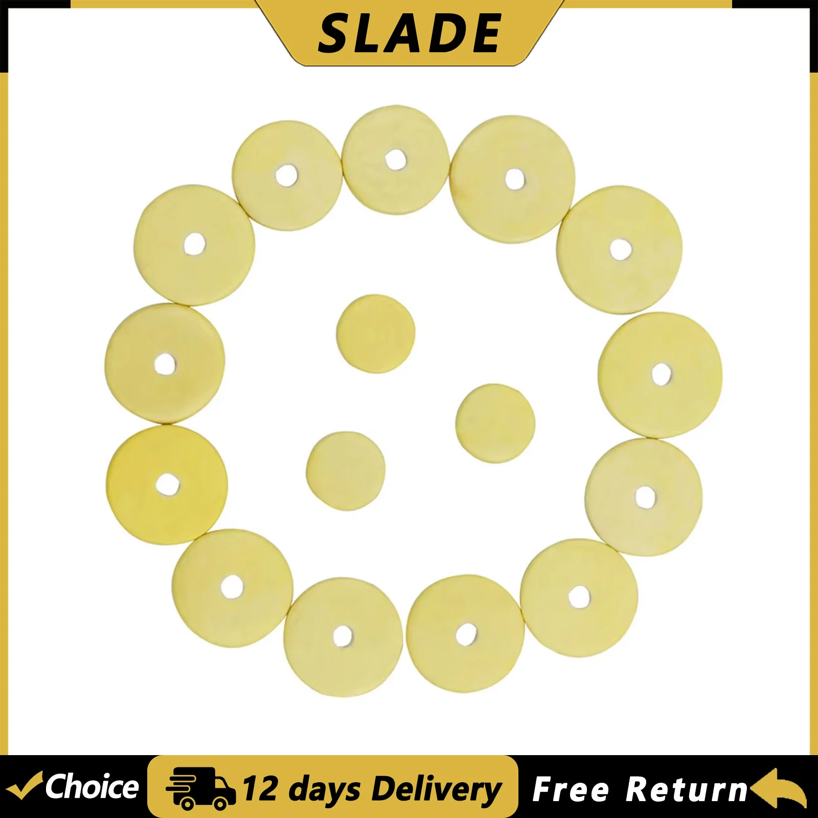 SLADE Flute Leather Padded Flute Key Pads Yellow Cork Pads Flute Replacement Parts Woodwind Instrument Parts & Accessories