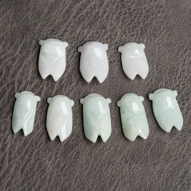 Grade A Burma Jade Cicada Beads For Jewelry Making Diy Bracelet Necklace Hand-carved Myanmar Jadeite Insect Bead Accessories