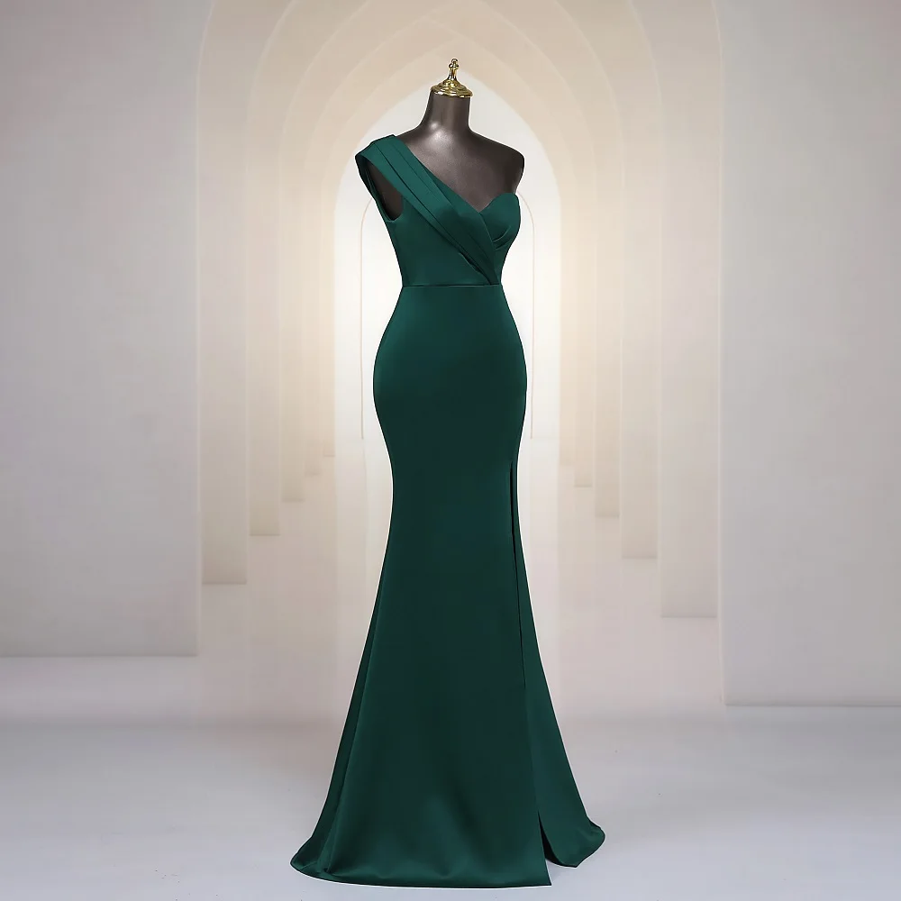 Sexy Greenone shoulder Evening Dress Mermaid Sexy Criss Cross Off Shoulder Sleeveless Women Party Dresses Prom Formal Maxi dress