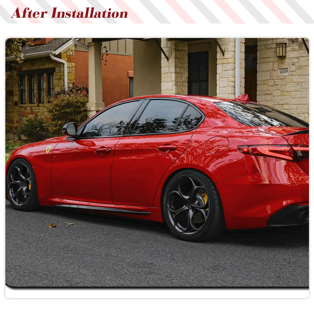 Carbon Fiber / FRP Side Skirts Extension Lip Molding Trim Sticker for Alfa Romeo Giulia Sedan 4-Door 2015-2022 Car Styling