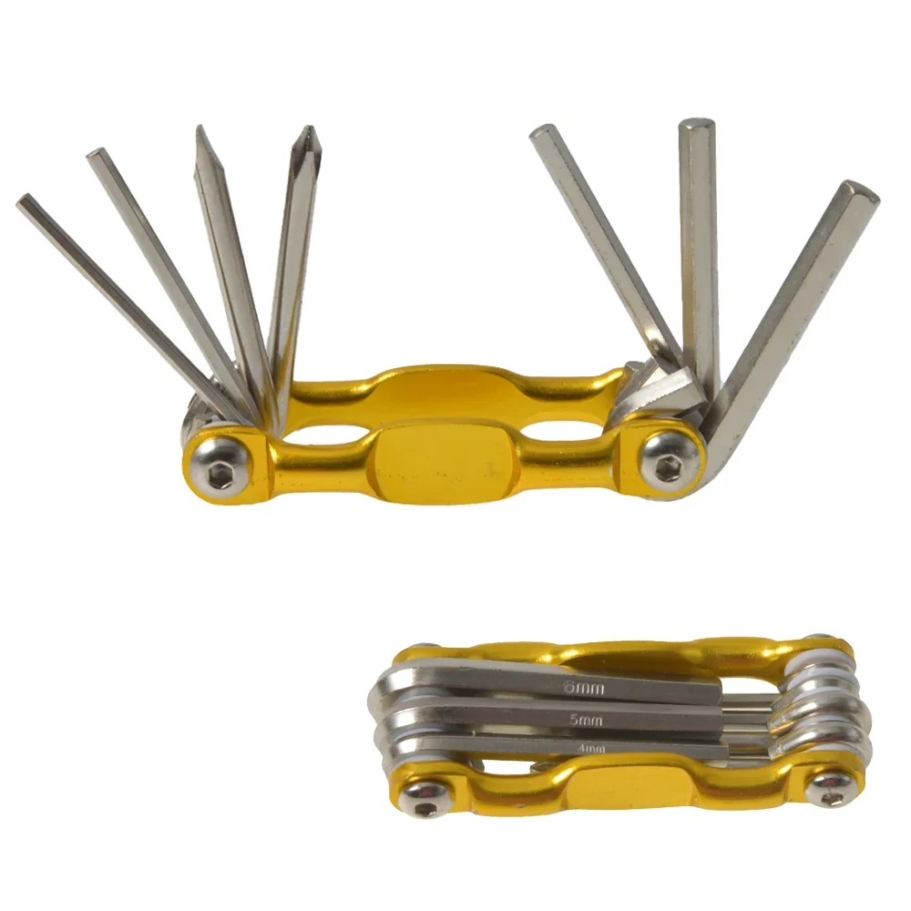 1PC Portable 7 In 1 Mountain Bike Multi Repair Tool Kit Bike Repair Set Spoke Hex Allen Wrench Repair Tool