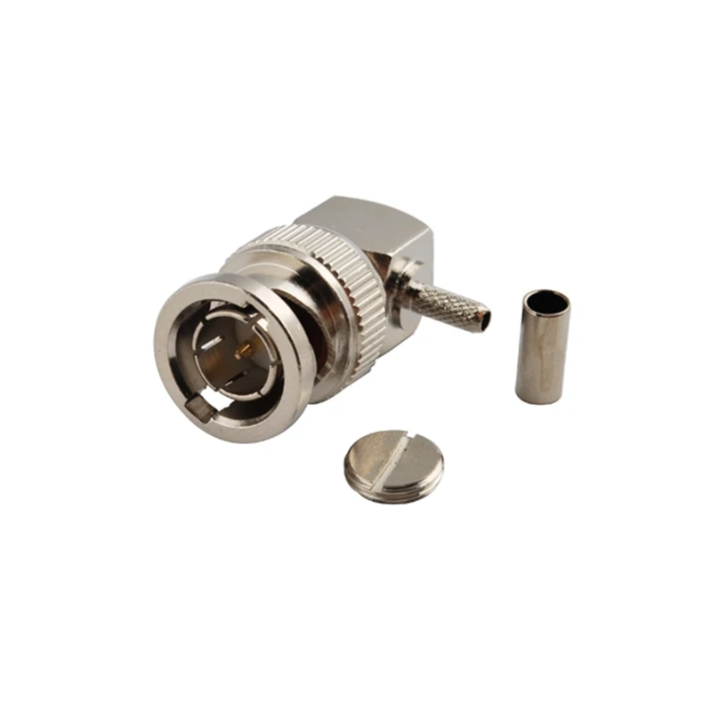 Superbat 75 ohm BNC Crimp Male Right Angle RF Coaxial Connector for Cable RG179,RG174,RG316,LMR100