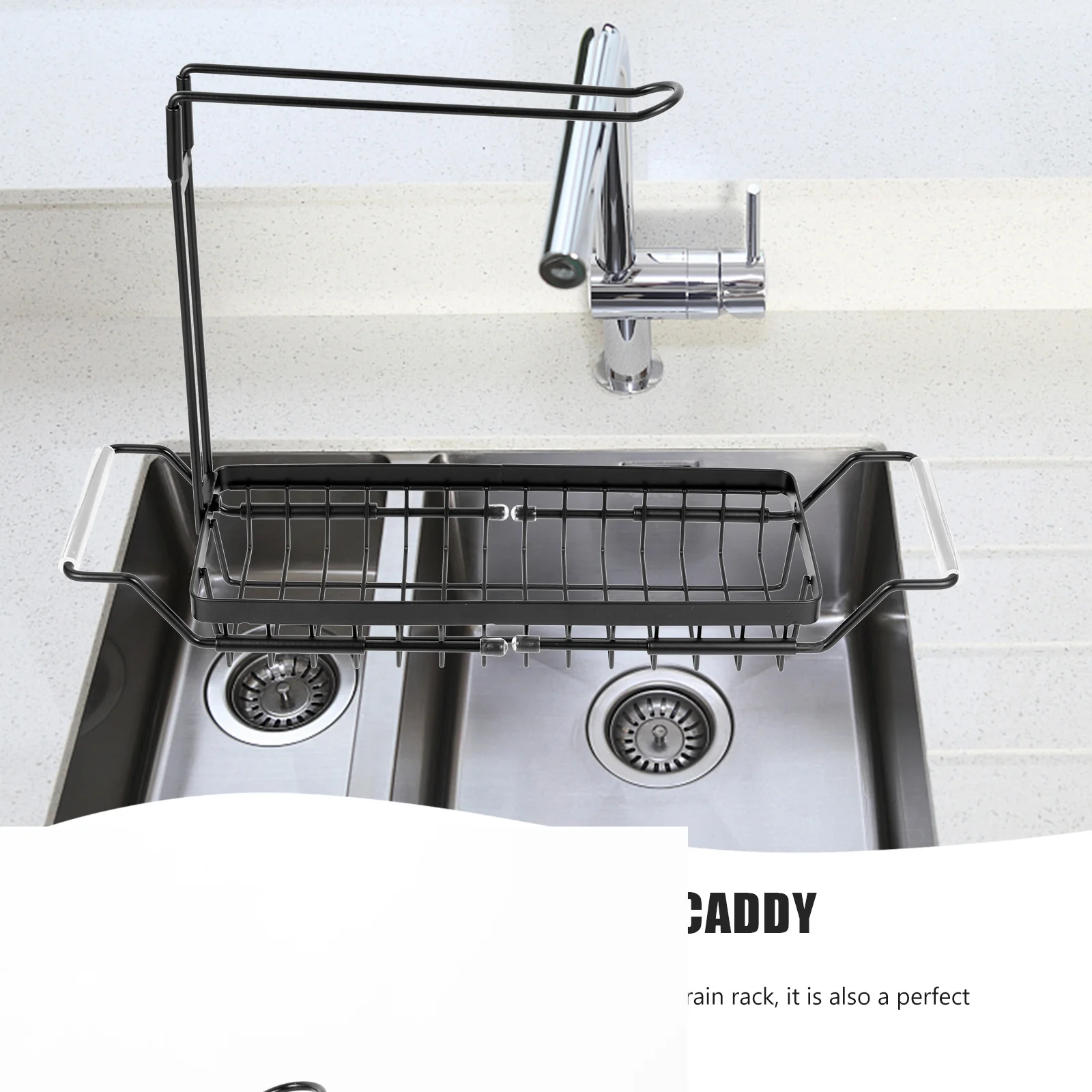 

Multi-Function Kitchen Sponge Holder Stainless Steel Draining Rack Rust-Proof Wear-Resistant Sponge Organizer for Sink