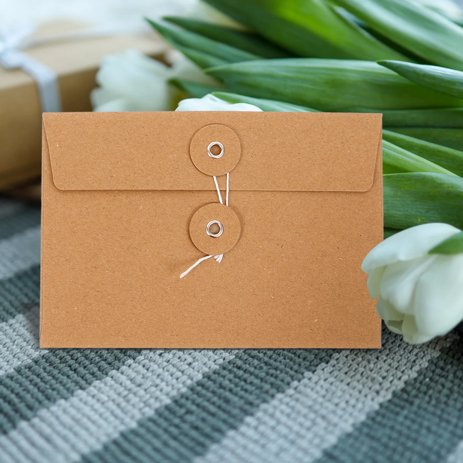 

20pcs Winding Envelopes Kraft Storage Pouches For Letter Writing Calligraphy Paper Organizers Multi-Function File Holders