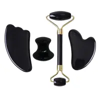 Set de Rodillo de Obsidiana y Gua Sha