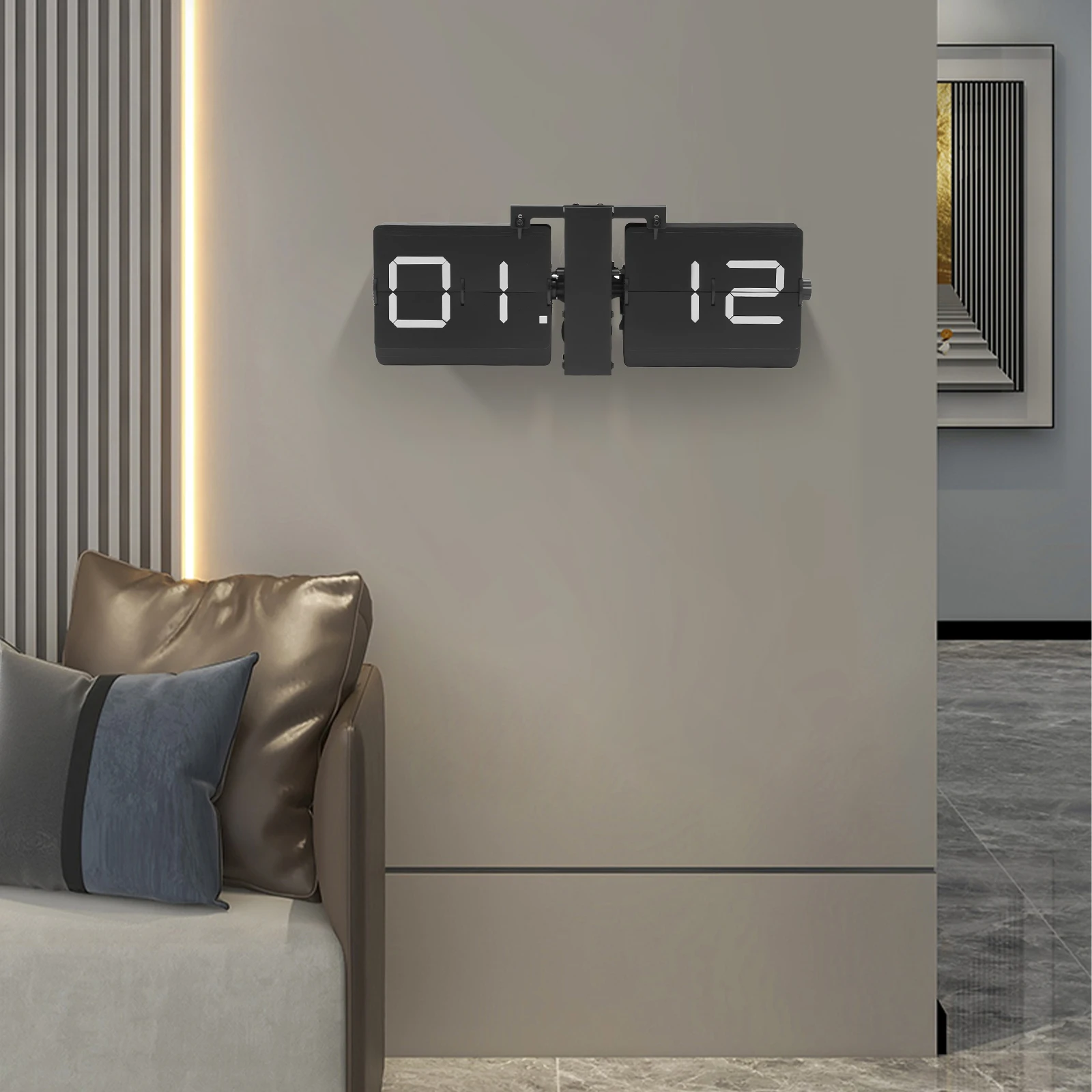 

36*8.5*13.5cm Retro Low Noise Flipping Out Wall and Tabletop Flip Clock Wall Mount/Tabletop Living Rooms Bedrooms Studies