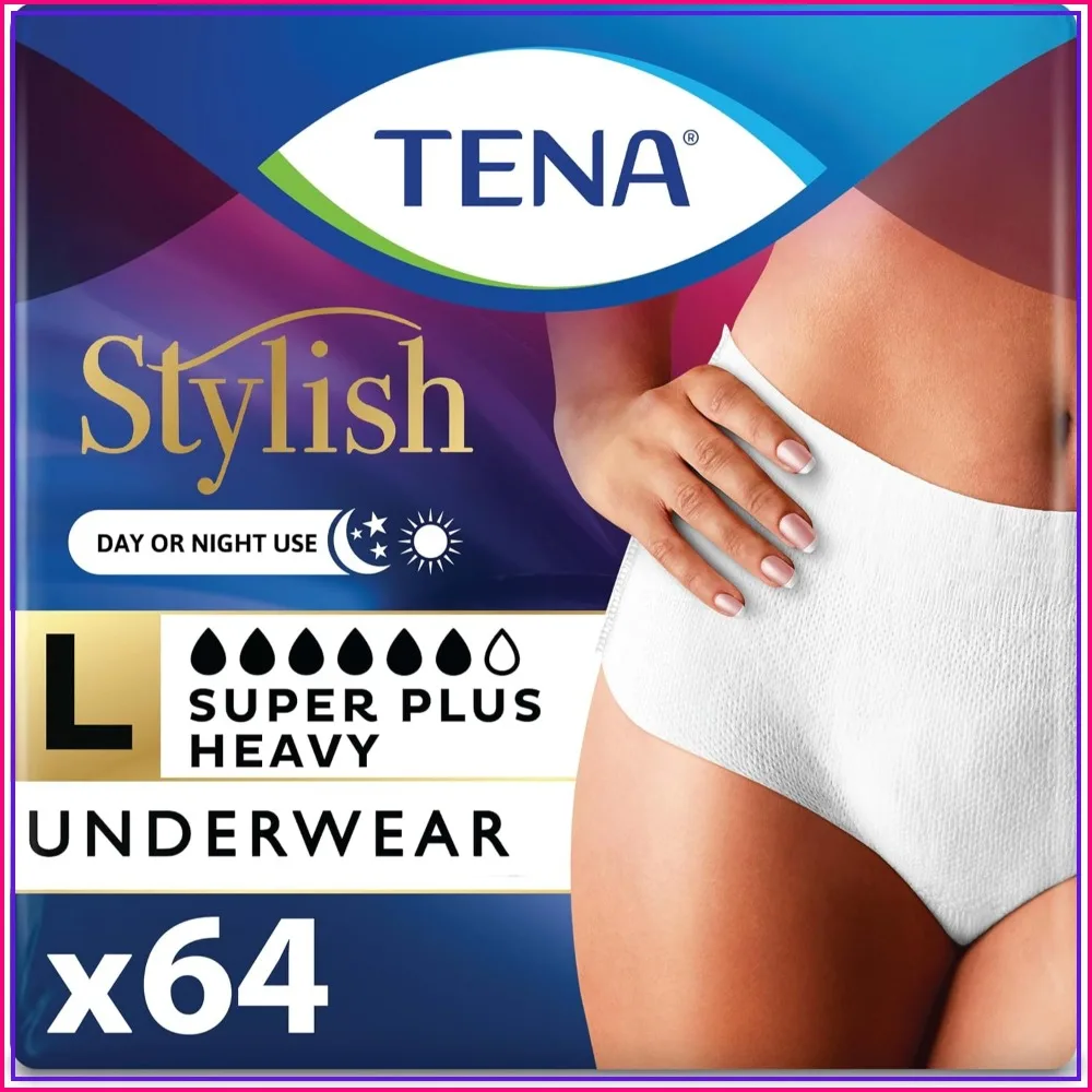 Women's Incontinence Underwear, Super Plus Heavy Absorbency, Adult Diapers, Large (Waist 37-50in), 64 Count