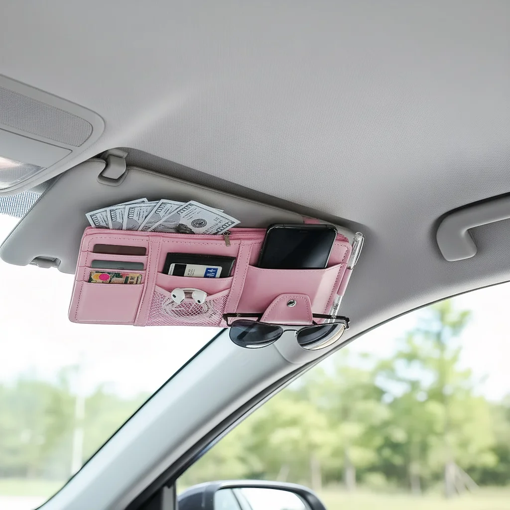 Car Visor Sunglasses Organizer - Truck Interior Visor Accessories Holder for Car Trucks
