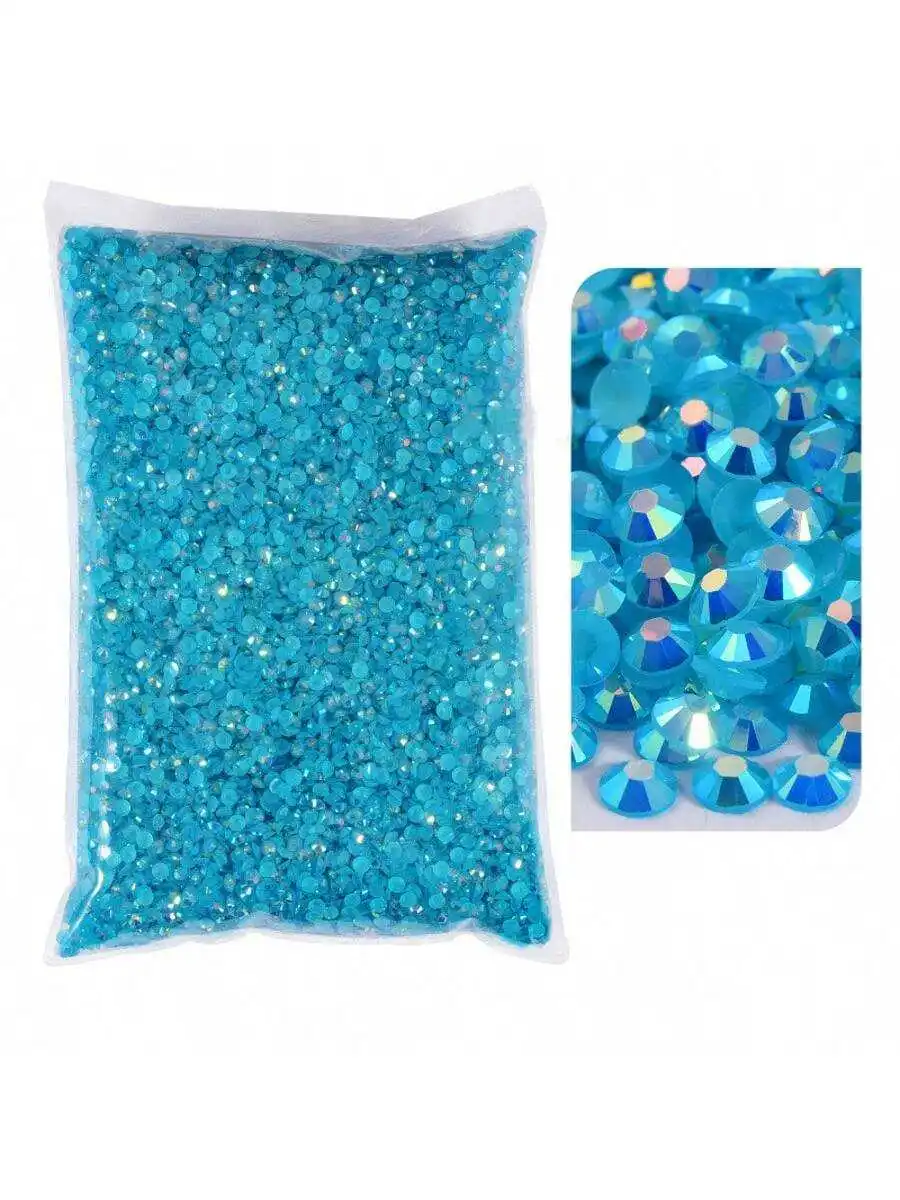 Großhandel Jelly Color AB Transparente AB 2mm, 3mm, 4mm, 5mm Facetten Flache Rückseite Harz-Strass für Nagelkunst und Kleidungsdekoration – Detail 9