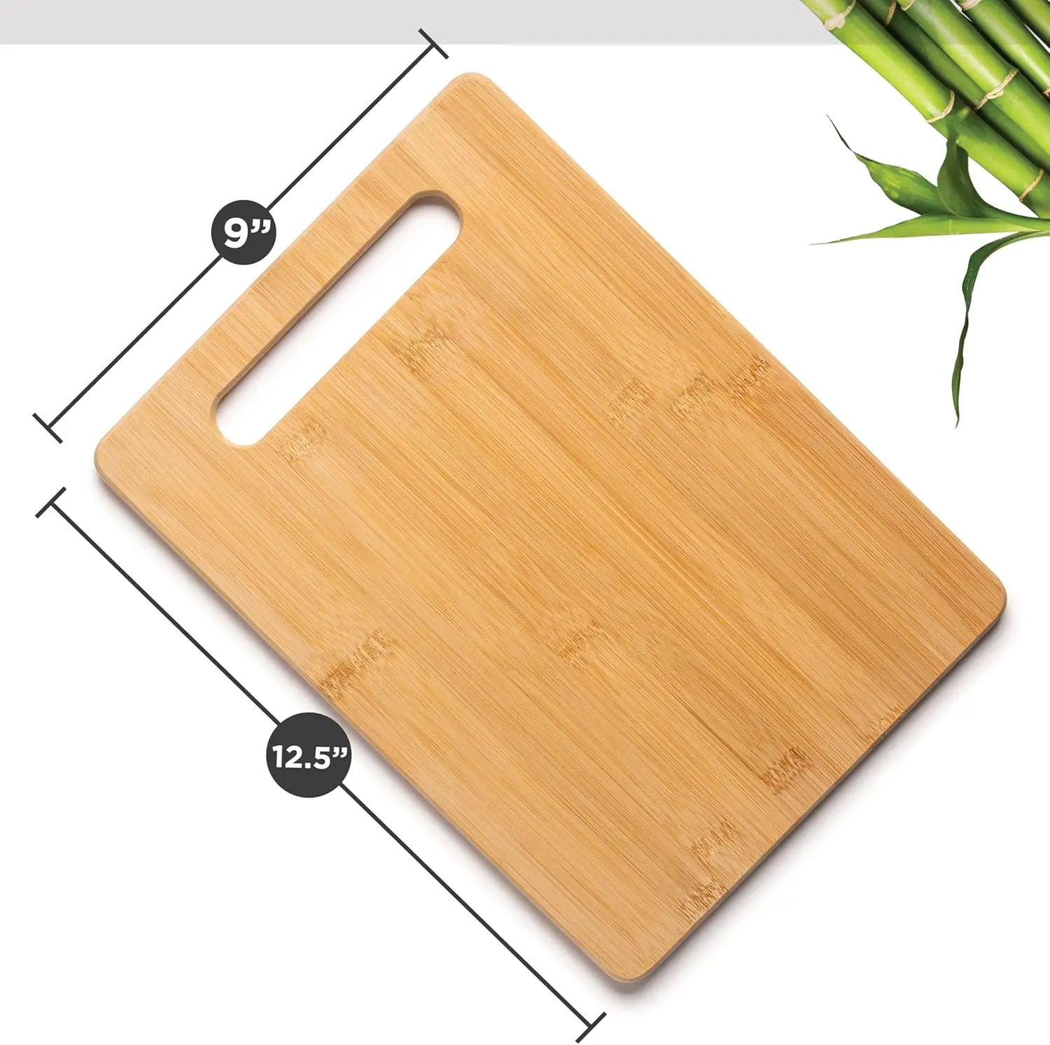 Bamboo Cutting Board 12.5x9 inch for Food Prep Chopping Carving Meat Vegetables with Knife-Friendly Surface view 2