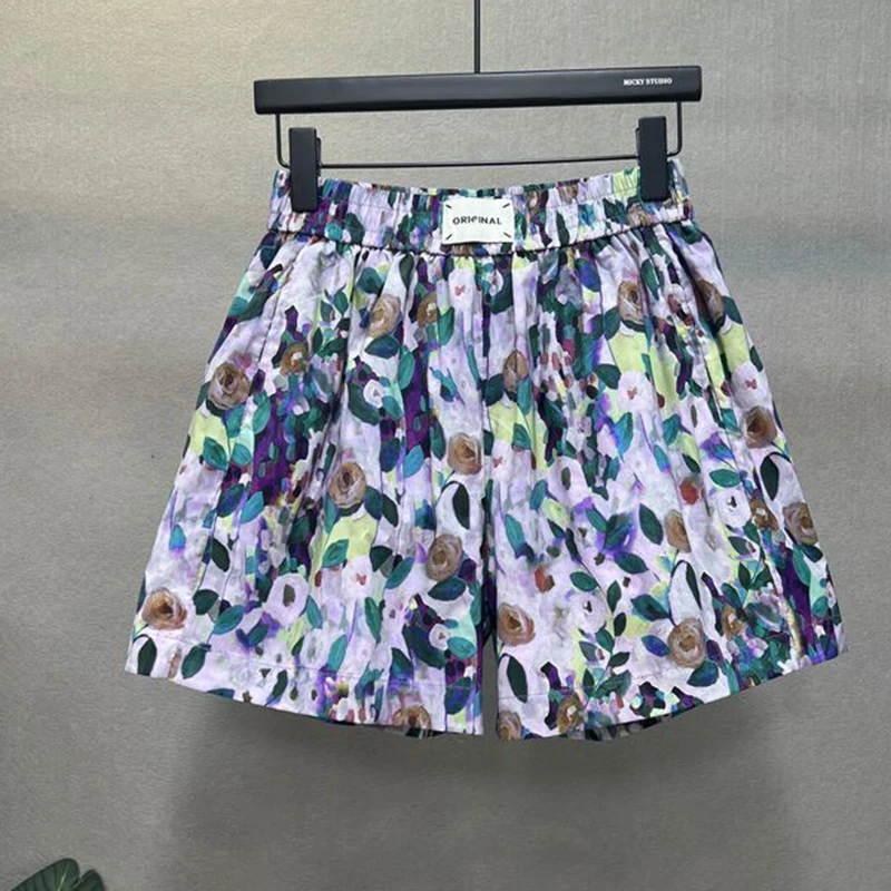 الكورية الشاطئ الأزهار النساء السراويل الصيف عارضة فضفاض التنقل أزياء الإناث السراويل مريحة يوميا كل مباراة السيدات السراويل