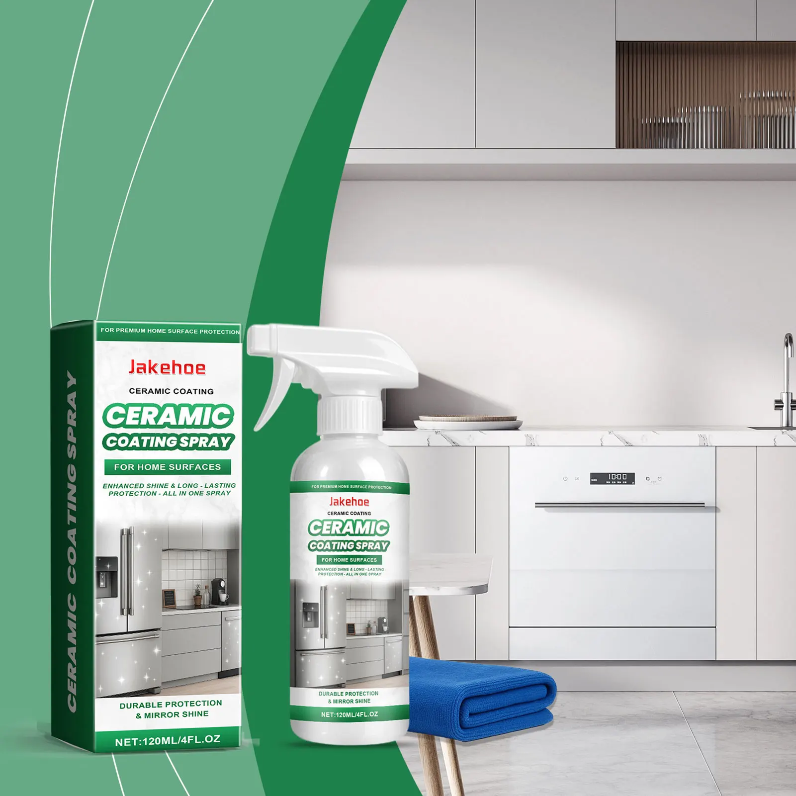 Ceramic Coating Spray For Stainless Steel Glass Anti-Fingerprint Ceramic Coating For Kitchen Refrigerators For Stove Countertops