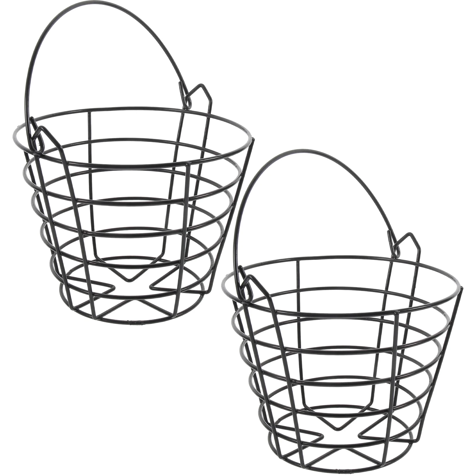 

2pcs Golf Ball Storage Basket Large Capacity Metal Wire Container Outdoor Sports Golfing Ball Range Bucket Rack