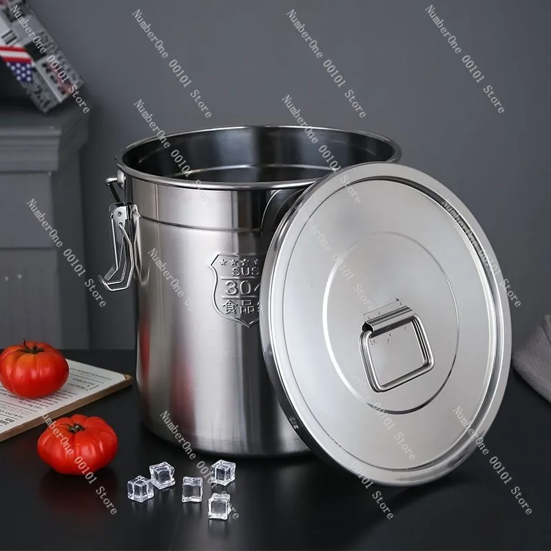 Extra-thick stainless steel rice bucket, commercial and household use, sealed and anti-insect, moisture-proof, multi-purpose