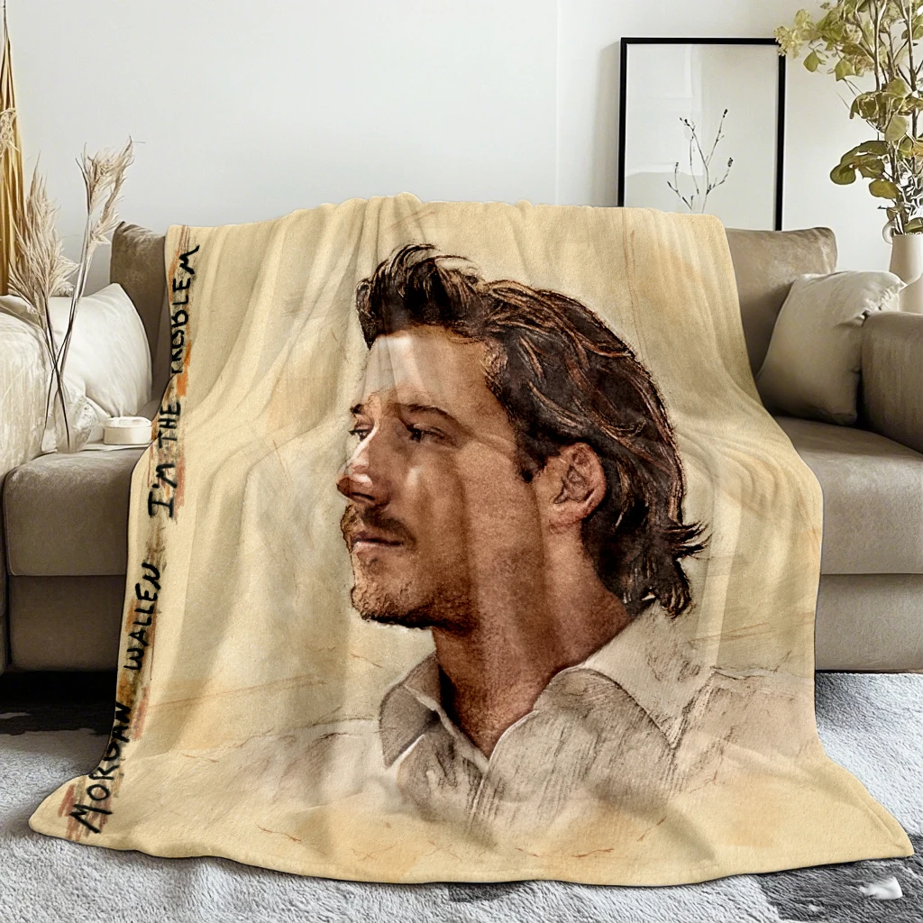 Morgan Wallen- Just In Case Famous Singer Printed Blanket  Camping Throw Bed Sofa Office Air Conditioning Soft Leisure