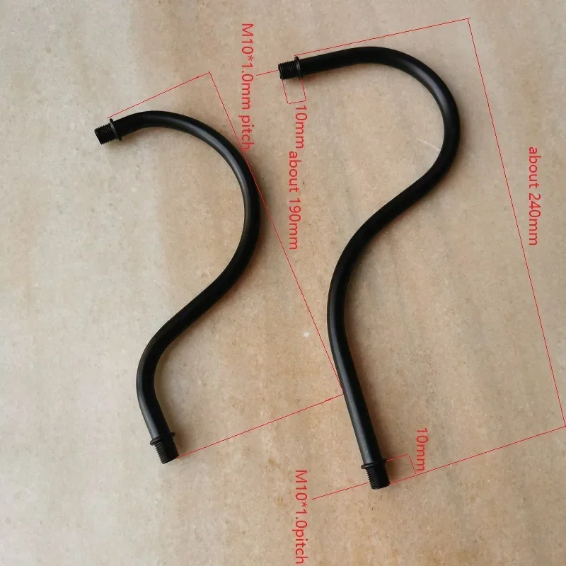Portable Wrought Iron Water Pipe M10 Male Connector for Wall Lamp  Sturdy Durable Bendable Tube With Base For DIY Lightings