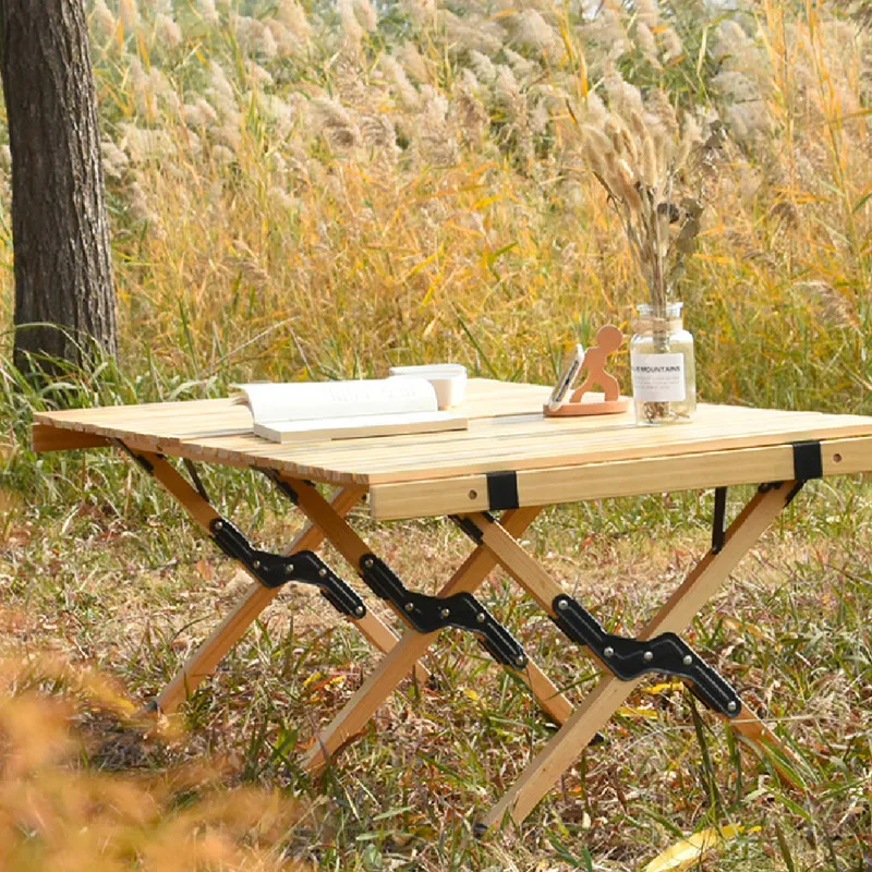 Portable Solid Wood Folding Table All-Purpose Square Picnic Desk For Outdoor/Indoor Travel Camping Tools