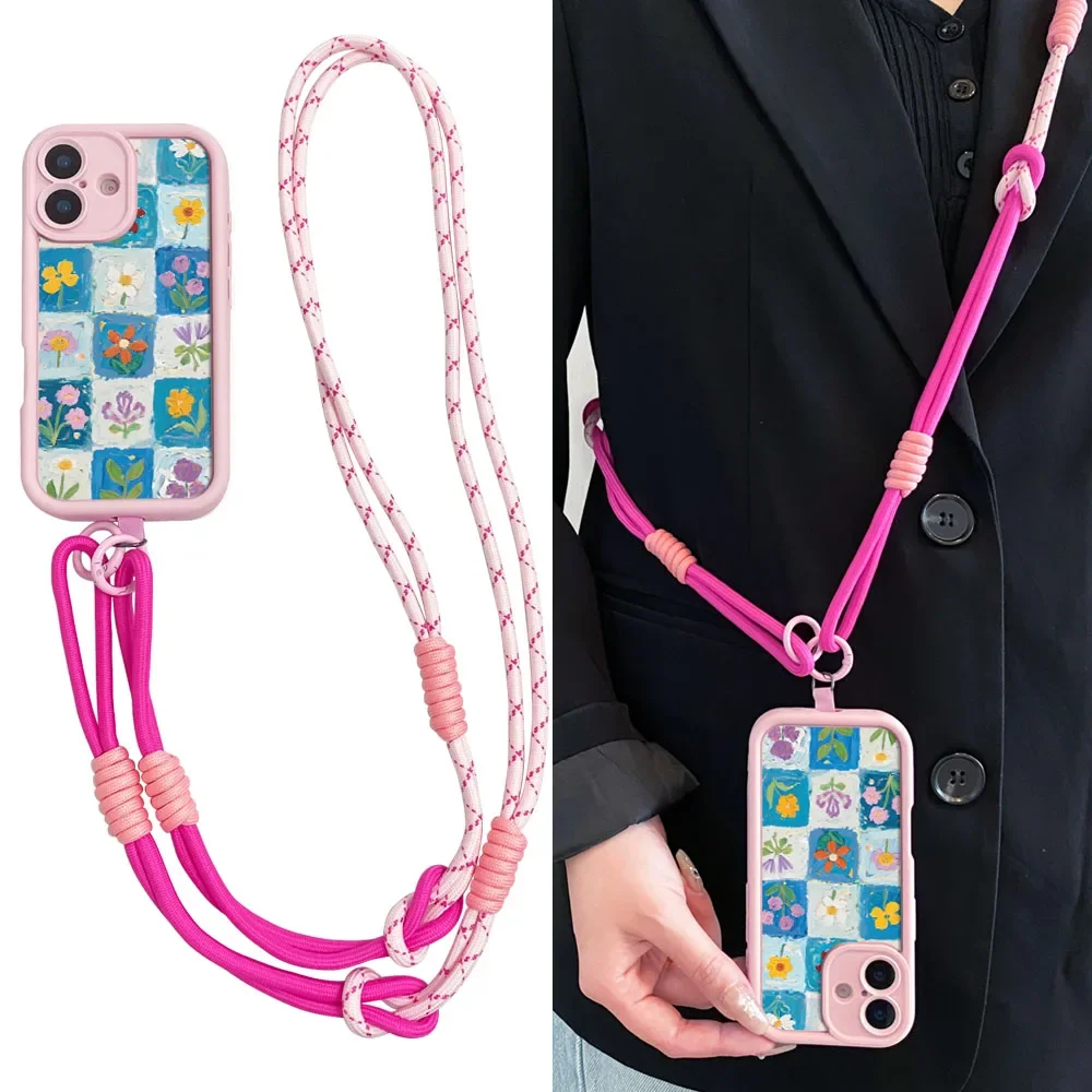 2025 الأزهار Crossbody الحبل CaseForXiaomi Poco X6 F6 M6 F7 X7 M7 F5 X5 X3 M3 ProC55 C50 C51 C65 C75 C71 المعصم سلسلة غطاء الهاتف #2