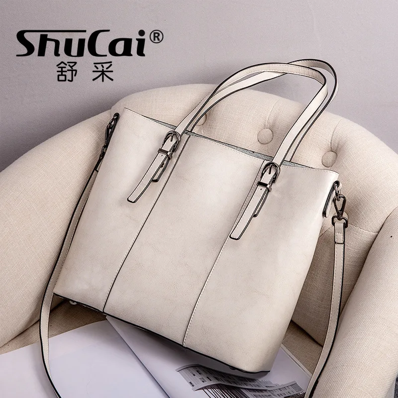 Luxury Woman Shoulder Bag Soft Leather Large Square Tote Bag Vintage Fashion Cowhide Handbag Shopping Crossbody Bag 2025 New