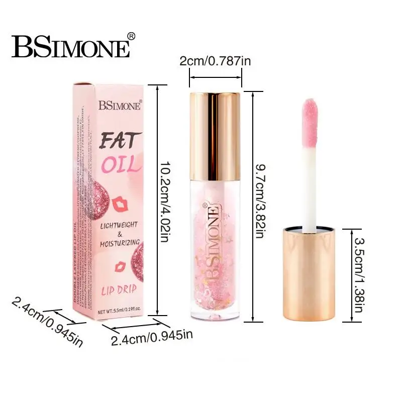 NEW 5.5ml Transparent Crystal Jelly Lipgloss Shiny Clear Mirror Moisturizing Lip Balm Glitter Liquid Lipstick Lip Oil Lip Tint