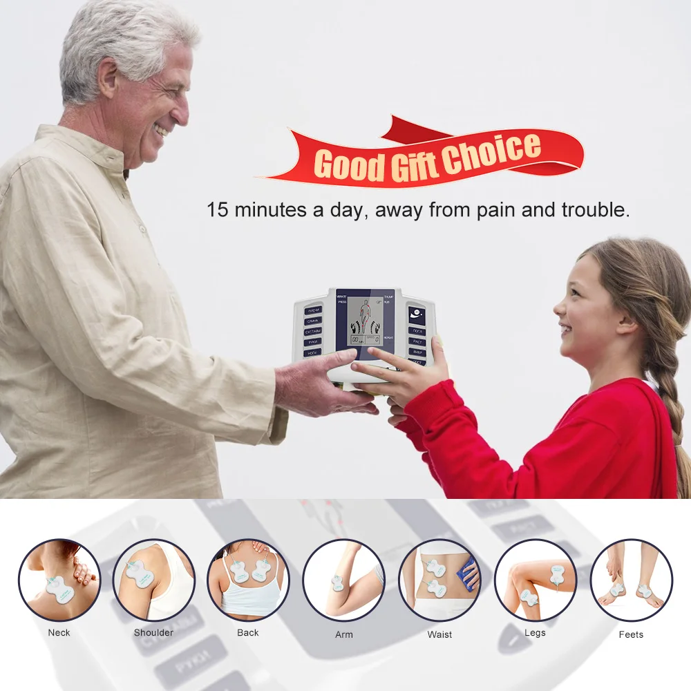 Electric Tens Machine Physiotherapy Tens Unit EMS Muscle Stimulator Trainning Apparatus Neck Back Body Massager Pain Relief Tool