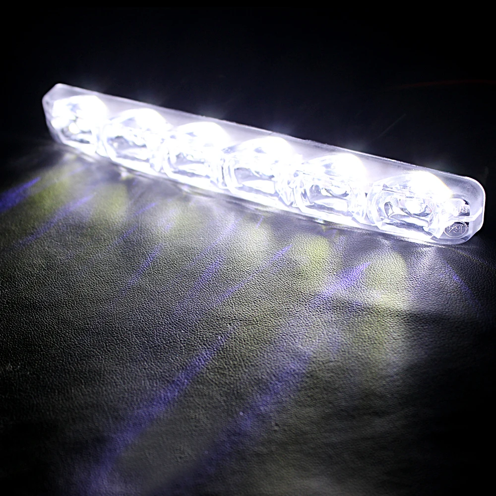 Uniwersalne światła do jazdy dziennej DC 12V DRL 6 diod LED do stylizacji samochodu Samochodowe światła do jazdy dziennej LED — zdjęcie 3