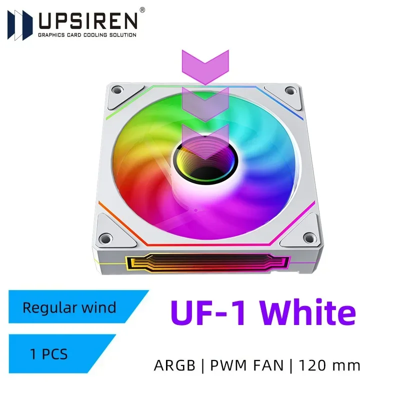 

UF-1 PRISM 4 PRO Computer Chassis Fan 12cm ARGB 4 Pin PWM Quiet Cooling Fan 12V Large Air Volume 45.2CFM/600-1500RPM