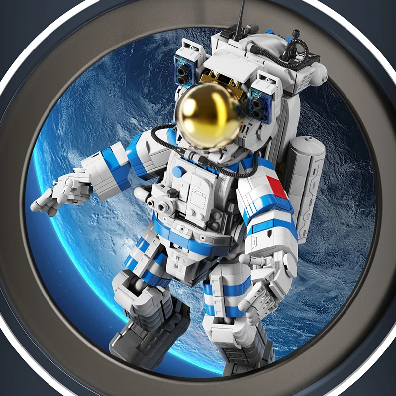 1568 Uds. Juguetes de bloques de construcción de astronauta modelo explorador espacial montar rompecabezas ladrillos juegos de juguetes para chico adornos de escritorio regalos