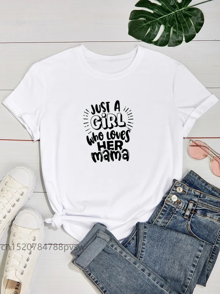 Just A Girl Who Love Her Mother Daughter Me Tops Family Matching Outfits T-shirt Women Besties Girl Mommy Baby Clothes Mommy Tee