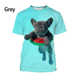 Animal French Bulldog 3D Printed T Shirts Men Women New Fashion Casual Short Sleeve T-shirt Kids O-neck Dog Pattern Tee Tops