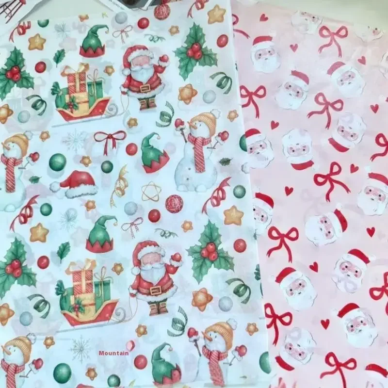 10Pcs 크리스마스 티슈 종이 선물 포장지 생일 선물 포장지 축제 공예 포장지 크리스마스를위한