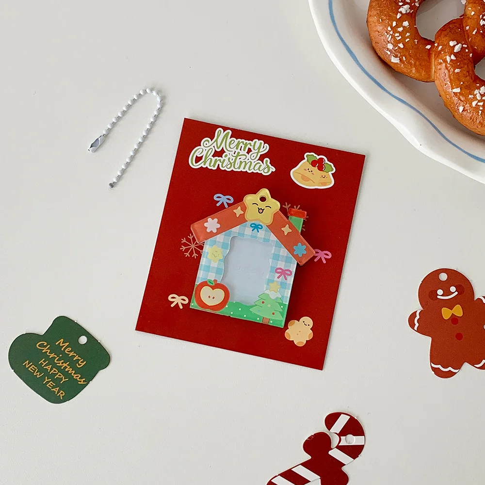 عيد الميلاد 1 بوصة إطار صور المفاتيح الاكريليك المعبود صور حامل بطاقة طالب Kpop المعبود صور المنظم حقيبة معلقة قلادة #6