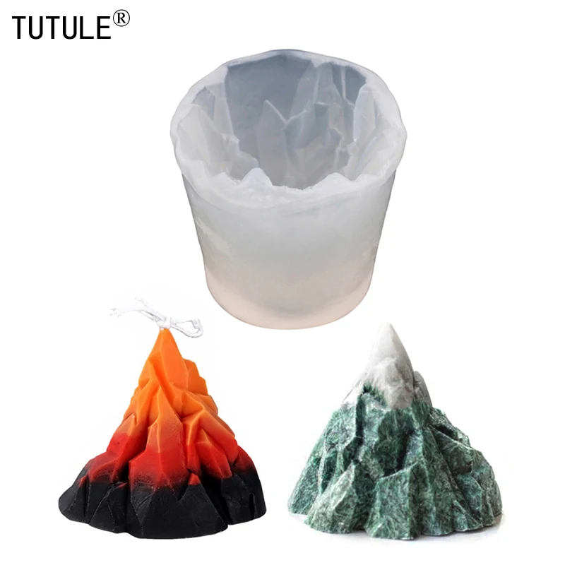 3D Candle Mold Iceberg Snow Mountain Silicone Mould DIY Volcano Aromatherapy Candle Making Supplies Craft Decoration Candle Mold