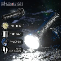 High Power LED Flashlight Super Bright Long Range Torch USB Rechargeable Powerful Tactical Hand Lamp Camping Lantern
