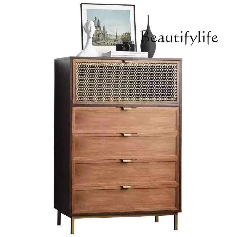 Nordic simple light luxury chest of drawers modern retro storage storage drawer bucket cabinet bedroom entry cabinet