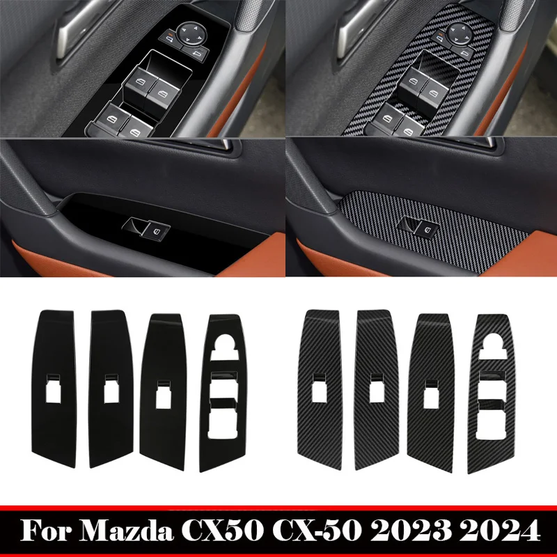 

For Mazda CX-50 CX 50 2023 2024 ABS Inner Car Door Armrest Window Lift Button Switch Cover Glass Control Panle Cover Accessories