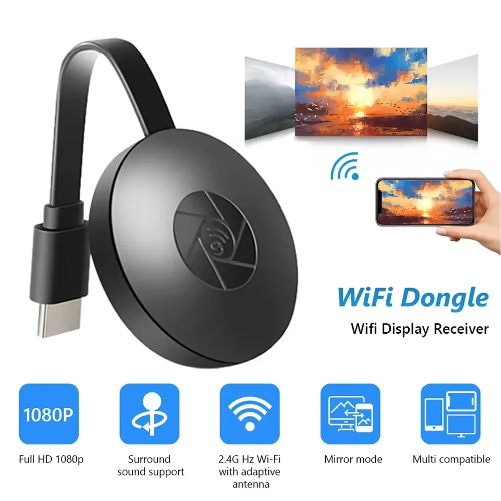 เครื่องรับสัญญาณวิดีโอ 1080P สําหรับ MiraScreen จอแสดงผล Anycast WIFI Miracast Dongle HDMI สําหรับทีวีโทรศัพท์ Android IOS กระจกหน้าจอ