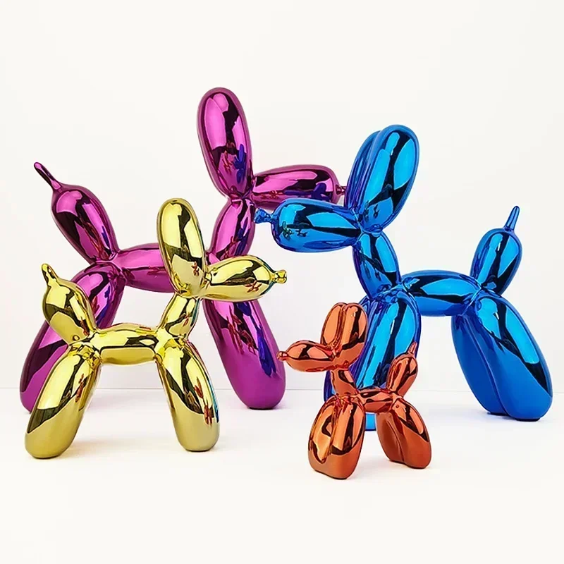 Resin Electroplating Balloon Dog Statue Decoration Living Room Home Decor Desk Decorations Office Nordic Figurines for Interior