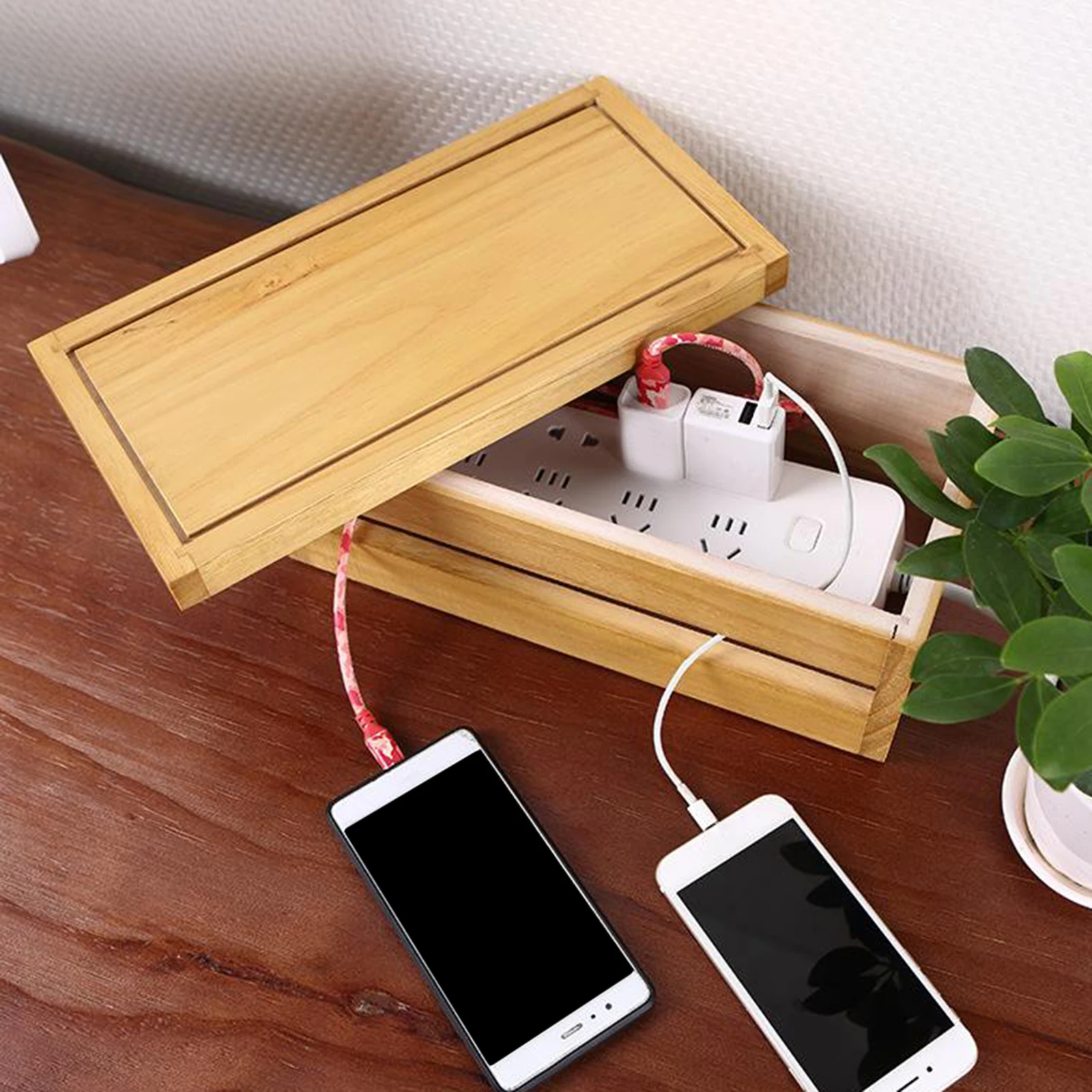 Cable Management Storage Case Box Cord Organizer Wire Hide Charger Storage Cover Power Stripe Surge Protector Home Office Decor