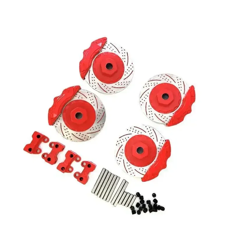 

4Pcs Metal Brake Discs Calipers for 1/10 RC Crawler Car TRX4 Defender Bronco G500 TRX6 G63 Upgrade Parts