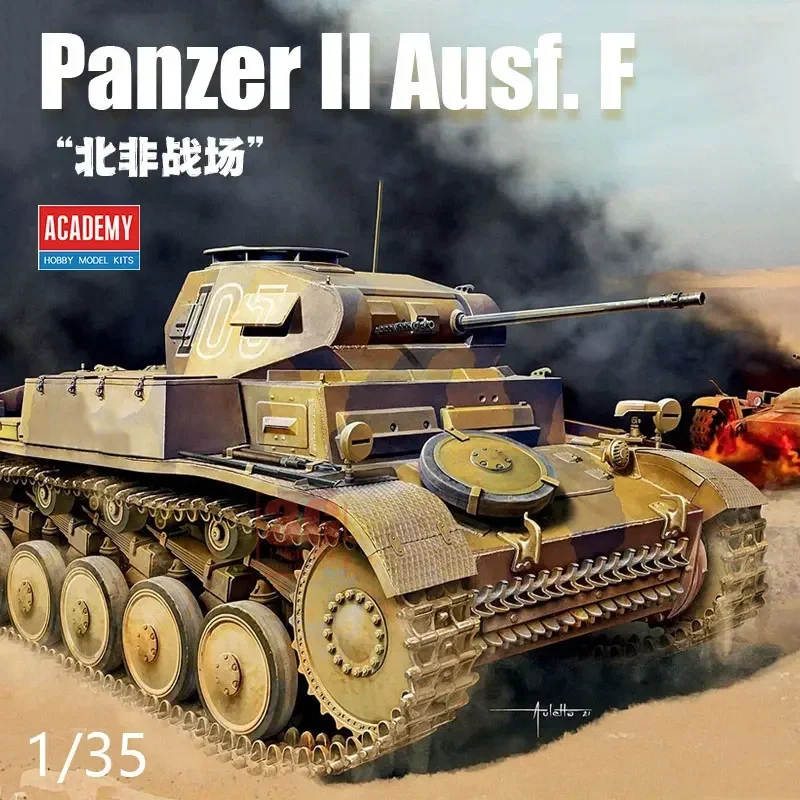 1/35 Academy assembly model  13535 Panzer II Ausf. F North Africa battlefield Tank Model Kit