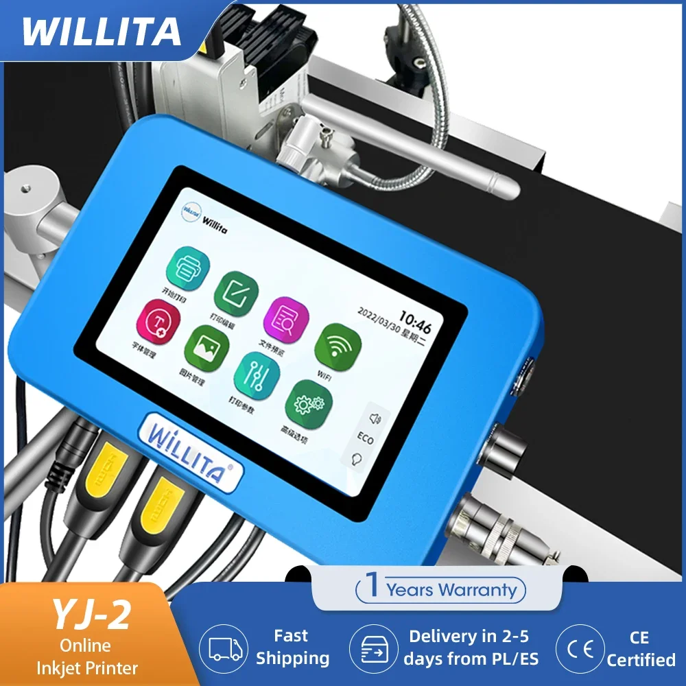 

Онлайн-термоструйные принтеры WILLITA YJ-2, 12,7/25,4 мм, автоматическая машина для кодирования, струйный принтер TIJ для логотипа даты истечения срока годности из ЕС