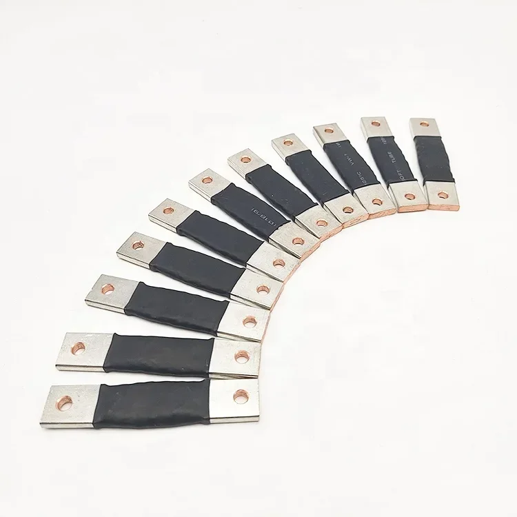 

display racks Tejido de cobre car battery terminal copper braid flat 6mm width copper braid connector