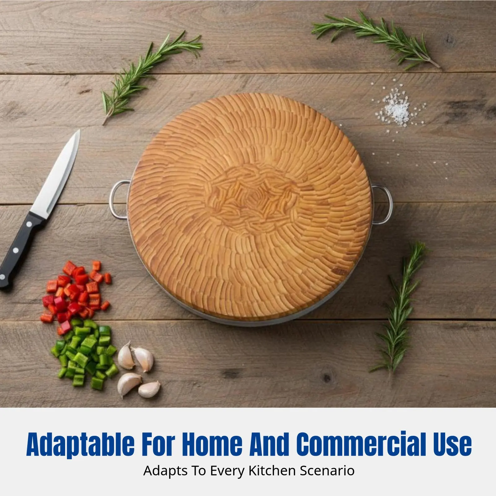 

Круглая бамбуковая разделочная доска, толстая разделочная доска-блок, подходит для разделки мяса и костей