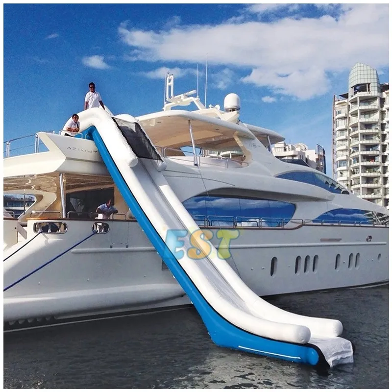 Inflatable Water Slide Commercial Giant Inflatable Floating Water Slide for Yacht Boat With Pool Pontoon