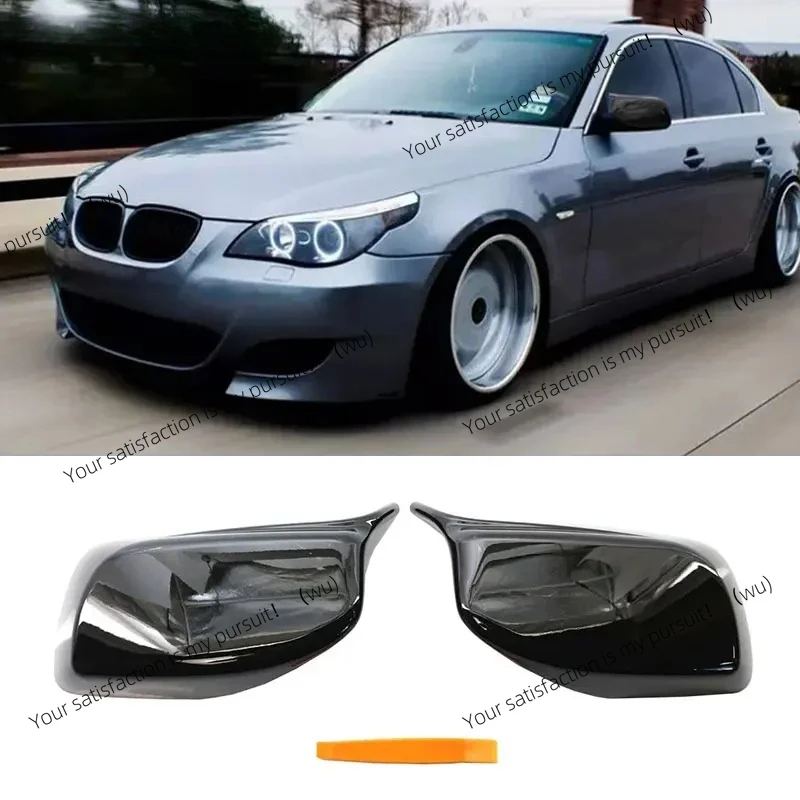 Carbon Fiber Look Black Rearview Side Mirror cover Caps for BMW 5 Series E60 E61 E63 E64 2004-2008 520i 525i 528i 528xi 530i