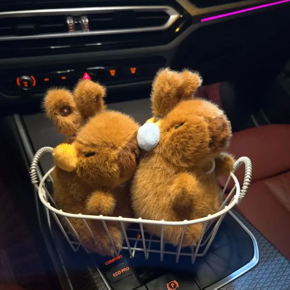 

Funny Capybara Plush Pendant Movable Bunny Ears Brown Cartoon Plush Toy Keyring Wings Cartoon Animal Capybara Plushie Doll